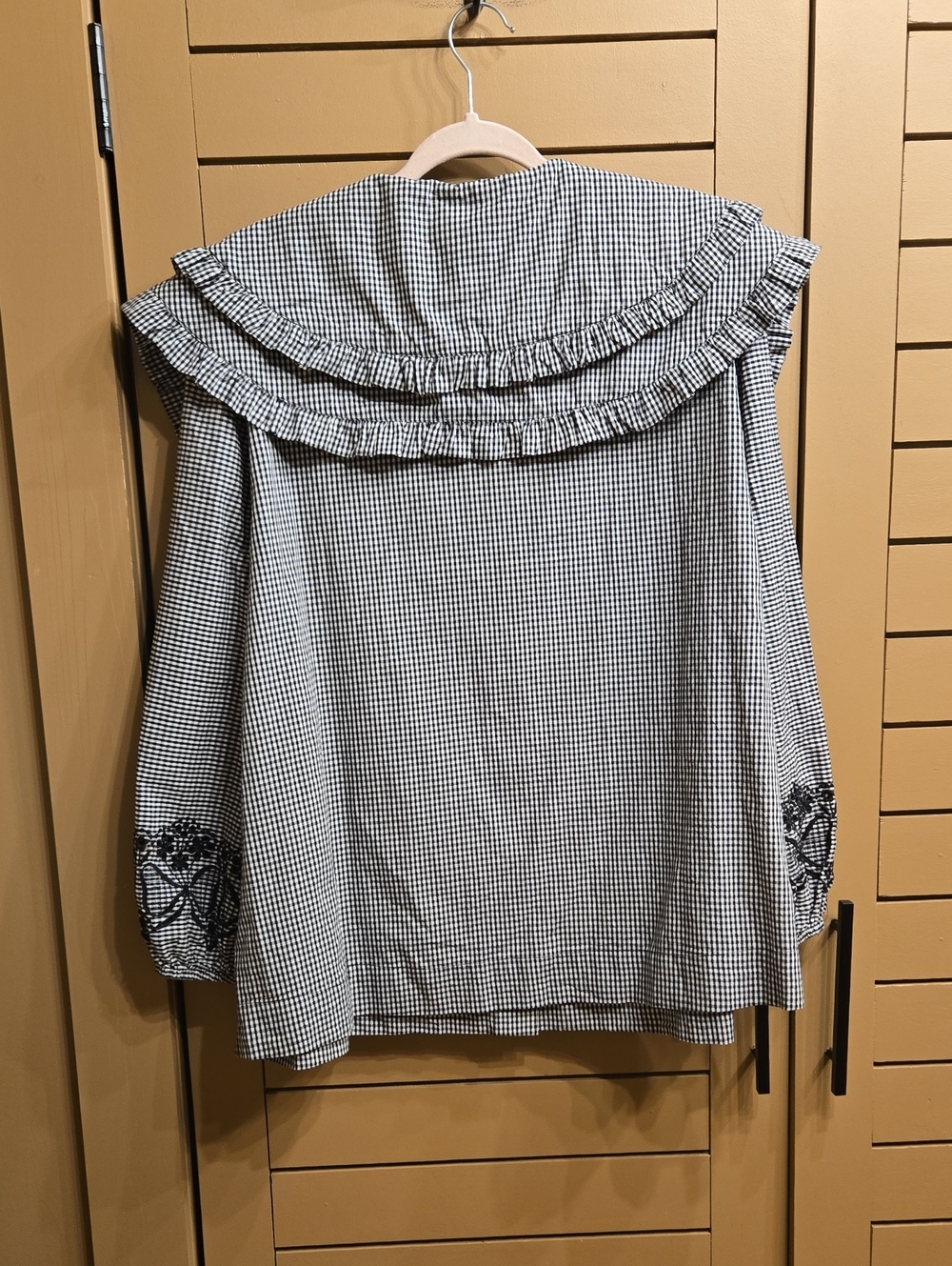 Damson Madder Lois Double Collar Blouse Black Gingham EU 16 /US 12 (See Meas) - Picture 11 of 11